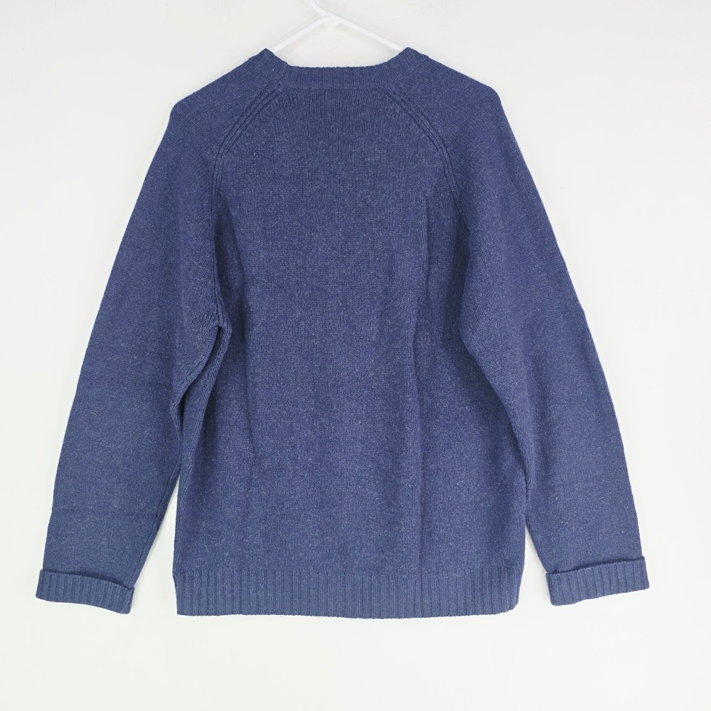 J. Crew Men's Size Medium 100% Wool Navy Blue Sweater Long Sleeve Style#61405 - Picture 6 of 8